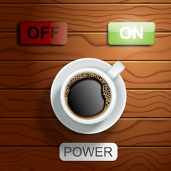 Coffee power concept vector realistic illustration