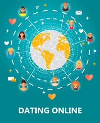 Naklejka na ściany i meble Dating online concept vector illustration