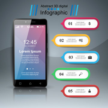 Digital gadget, smartphone tablet icon. Business infographic. Vector eps 10