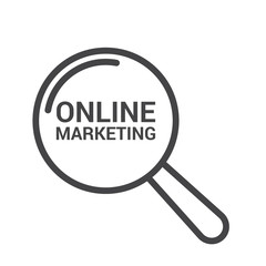 Advertising Concept: Magnifying Optical Glass With Words Online Marketing