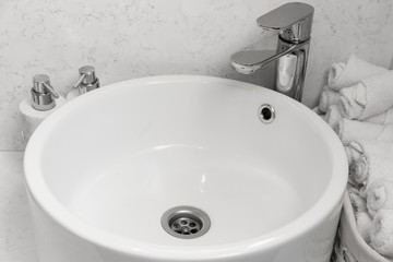 Bathroom interior with stylish white sink