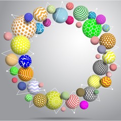 Vector abstract multicolor balls background. 3d illustration