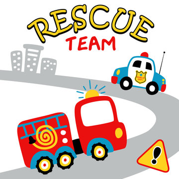 Rescue team cartoon. Eps 10