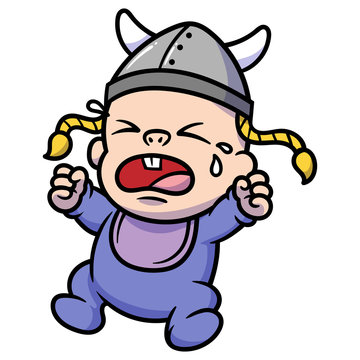 Cartoon Crying Baby Viking