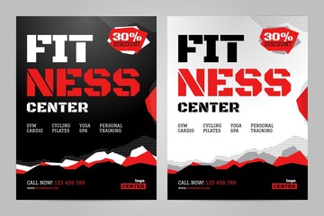 Vector layout design template for fitness center or other sport event.