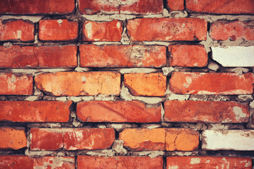 Obraz premium Background of old vintage brick wall. Abstract background. Brick background.