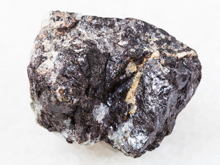 piece of Sphalerite ore on white marble