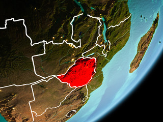 Orbit view of Zimbabwe