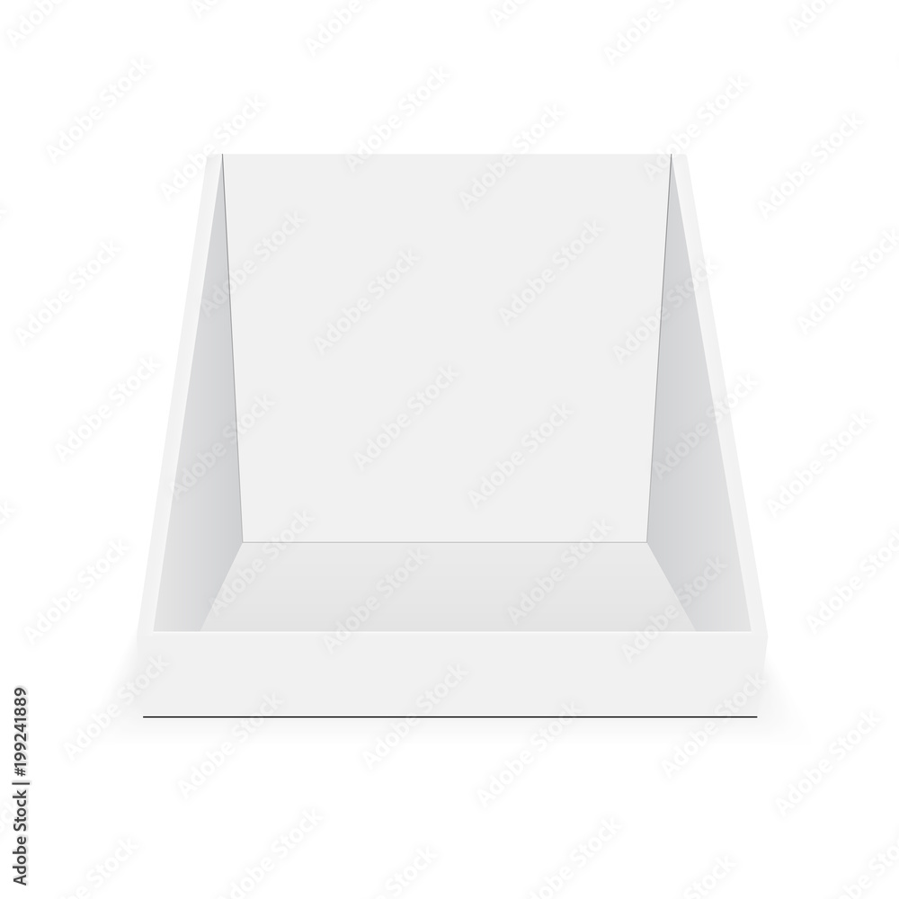 Poster cardboard pos display mock up - front view. vector illustration