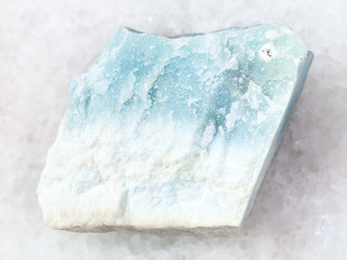 rough blue Violane stone on white