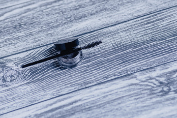 mascara brush on desk