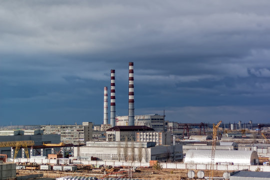 Tyumen, Russia - April 17, 2006: City Energy and Warm Power Factory