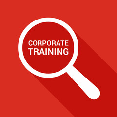 Learning Concept: Magnifying Optical Glass With Words Corporate Training