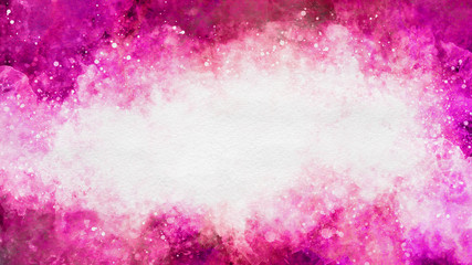 Colorful pink watercolor paint template