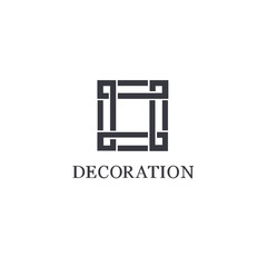 Vector logo design template for boutique hotel, restaurant, jewelry. Black monogram. 