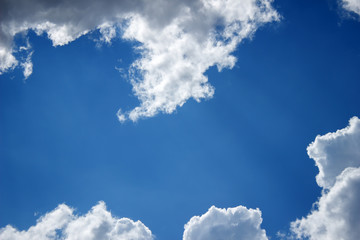 Naklejka na ściany i meble Natural background. Blue sky and white cloud