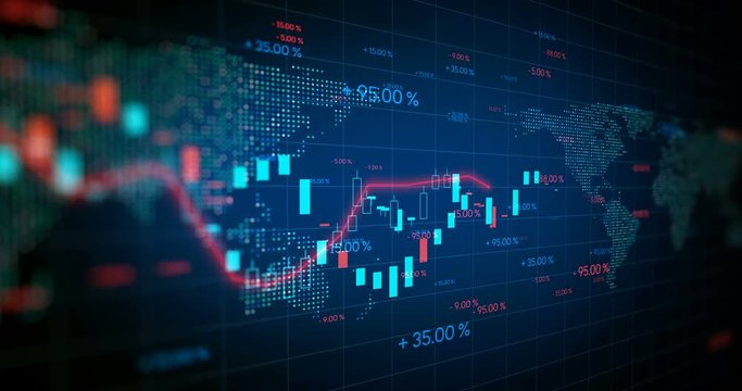 4k loop financial chart and stock market bar chart for use as  financial report and stock market presentation