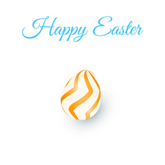 3d egg logo. isolated green symbol of Easter. Text: Happy Easter on white backgraund. vector