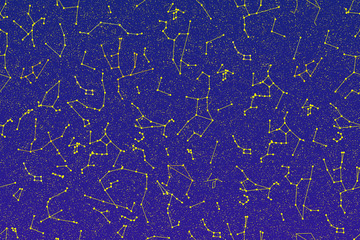 Constellation of stars seamless pattern. blue space background. Universe vector