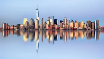 Tableaux ronds sur plexiglas Anti-reflet New York Manhattan skyline, New York City at night