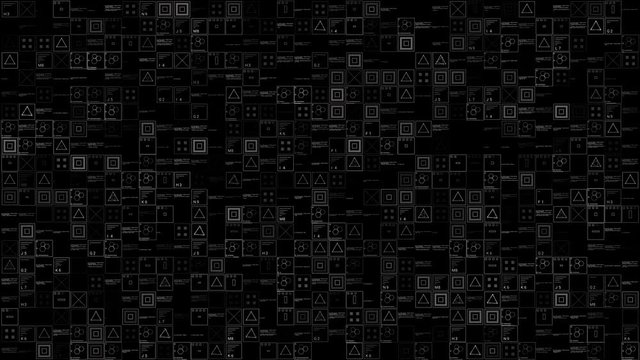 PNG Alpha.Loop HUD Technological background.Hud elements and code text.Combe with your video to get futuristic technological look.Type 4
