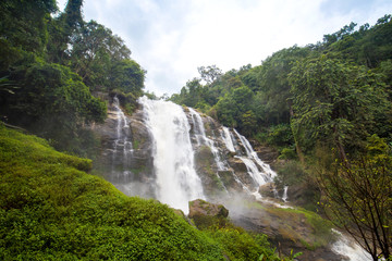 Fototapeta na wymiar Mae Ya waterfall in Doi Inthanon national park,rainy season,Chiangmai Province, Thailand.