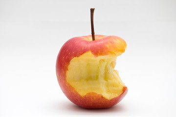 Kajang, Selangor, Malaysia - 4 APRIL 2018: An apple core. It is red apple.