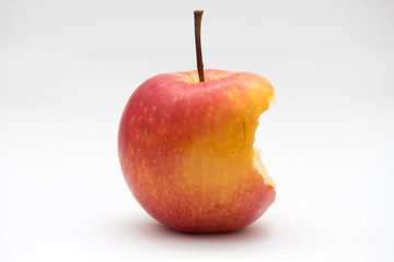 Kajang, Selangor, Malaysia - 4 APRIL 2018: An apple core. It is red apple.