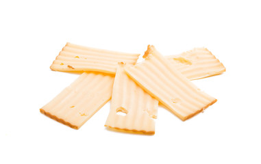 smoked cut cheese isolated