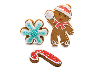 Christmas ginger cookies isolated