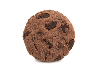 chocolate chip cookie with drops isolated