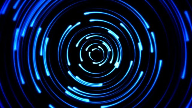 Colorful Fast Animated Circular Light Strokes - Seamless Loop Blue