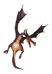 3D Rendering Fantasy Dragon on White