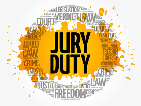 Jury Duty Word Cloud Collage, Law Concept Background