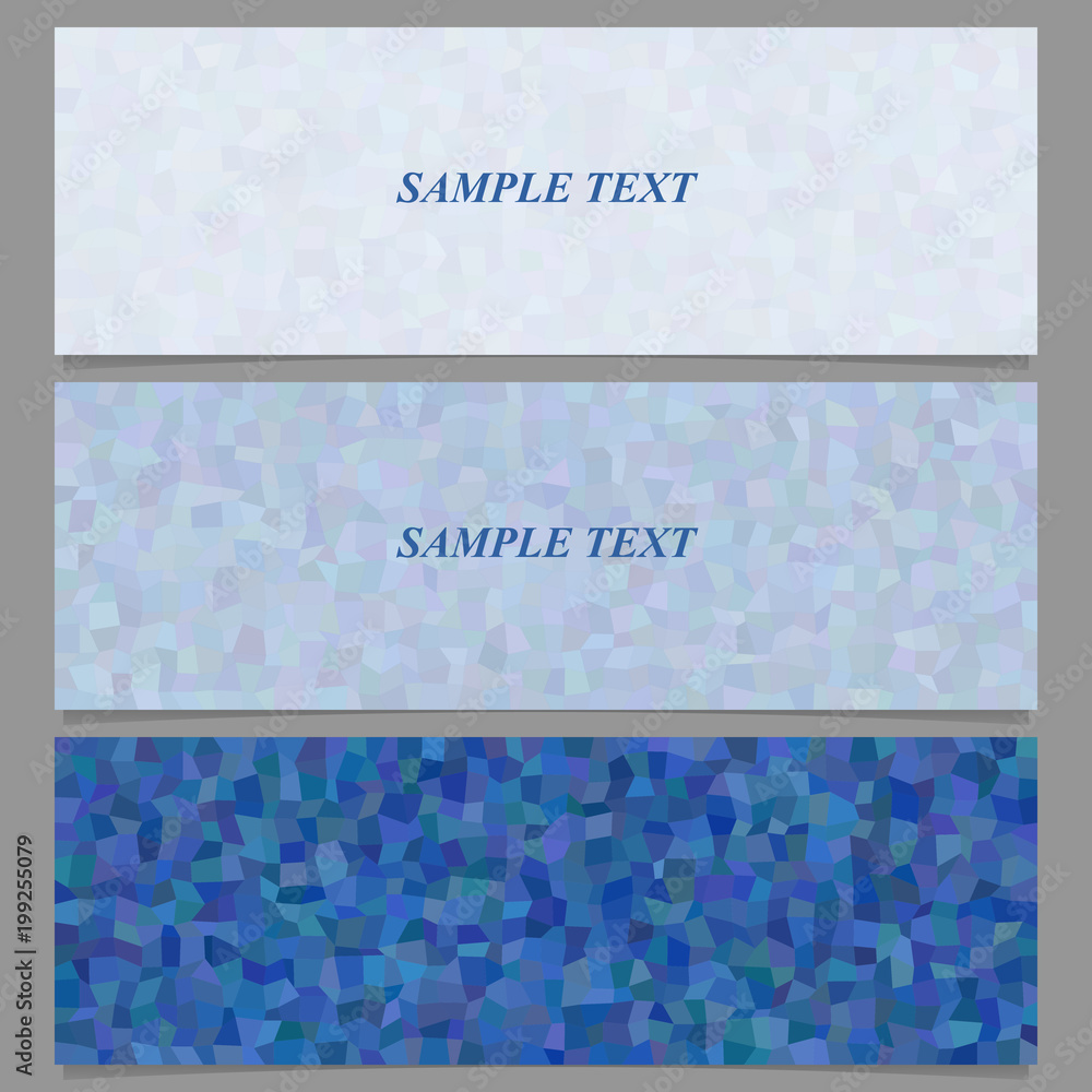 Aufkleber blue colored abstract tiled rectangle pattern banner design set