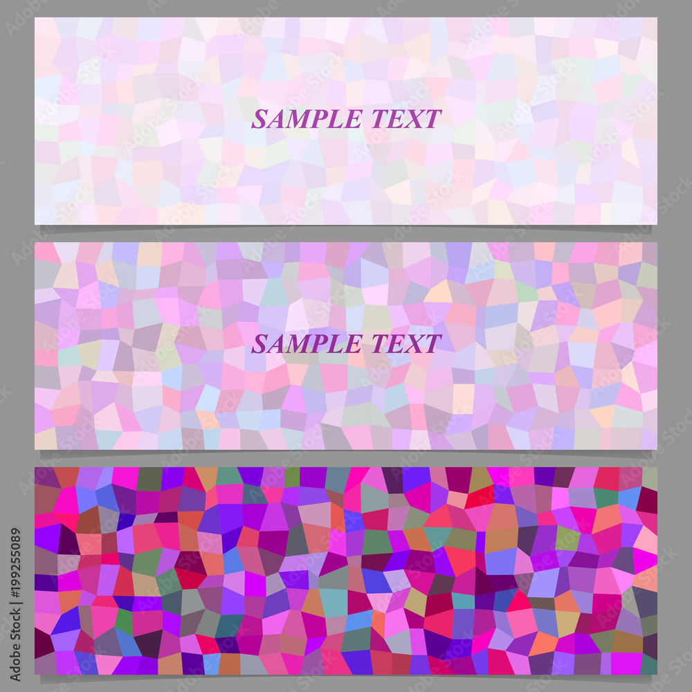 Poster colored abstract tiled rectangle pattern banner design set