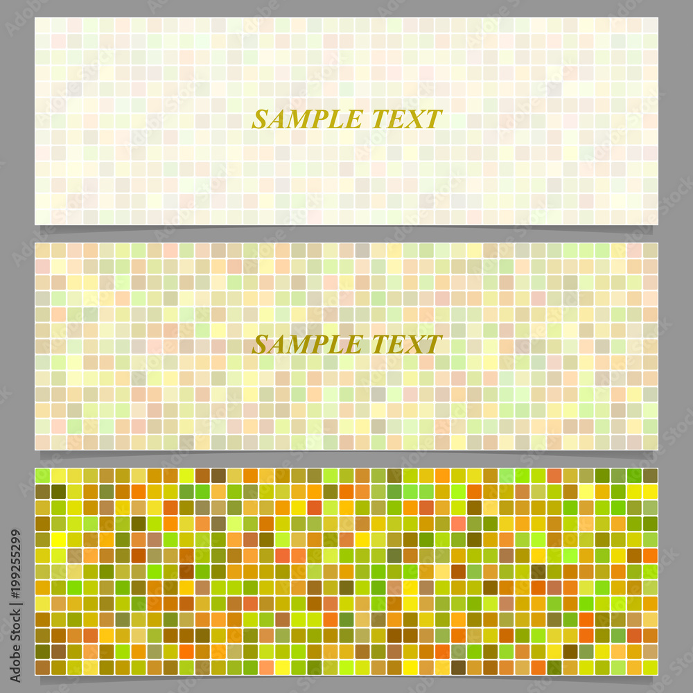 Poster colored abstract square pattern banner background set