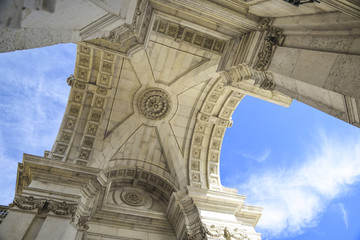 view from the bottom of the Rua Augusta arch in Lisbon