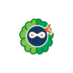 Ninja Brain Logo Icon Design