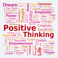 Fototapeta premium Nuage de Mots - Pensée Positive Couleur Rouge