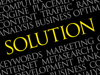 Obraz premium Solution word cloud collage, business concept background