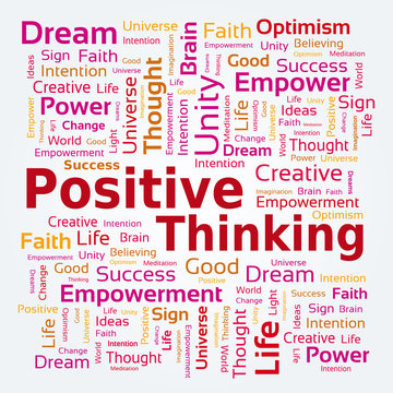 Nuage de Mots - Pens&eacute;e Positive Couleur Rouge