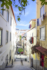 Fototapeta na wymiar alley in high barrio in Lisbon