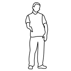 vector, isolated sketch male