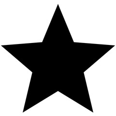 Minimalistic black star icon template on white background