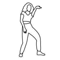 sketch of a girl dancing