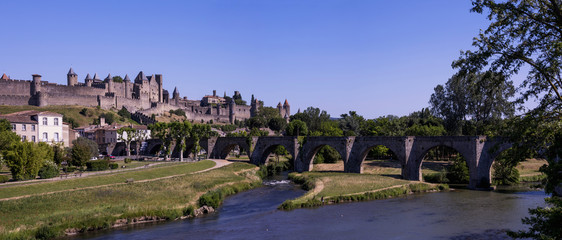 Fototapeta na wymiar Panoramic view of the French city of Carcassonne