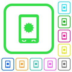 Mobile warranty vivid colored flat icons