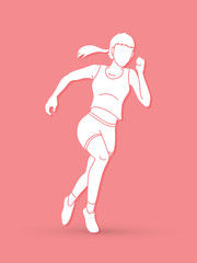 Running action, Marathon Runner, Start running graphic vector.