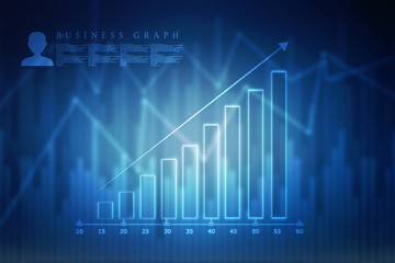 2d rendering Stock market online business concept. business Graph
